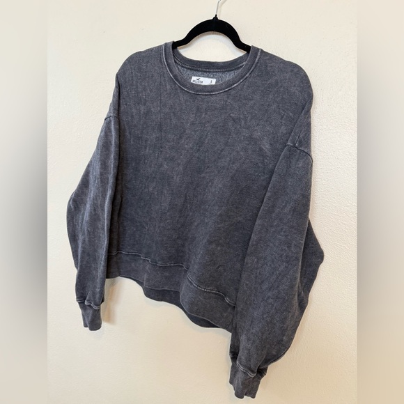 Hollister Oversized Crew Neck Sweatshirt Size S Super Soft Gray - Picture 2 of 10